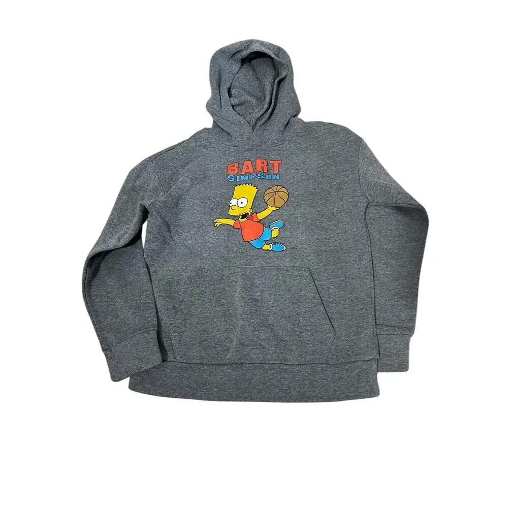 Old Navy Kids Bart Simpson Basketball Gray Hoodie X-Large 14-16
